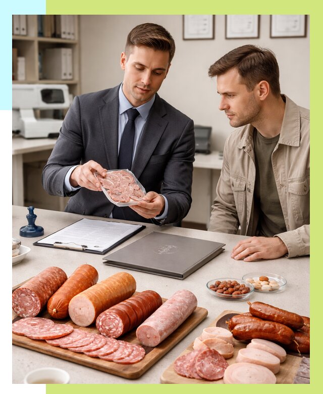 Сертификация колбасных изделий в Климовске от 7596 р. | Алешин-Клс