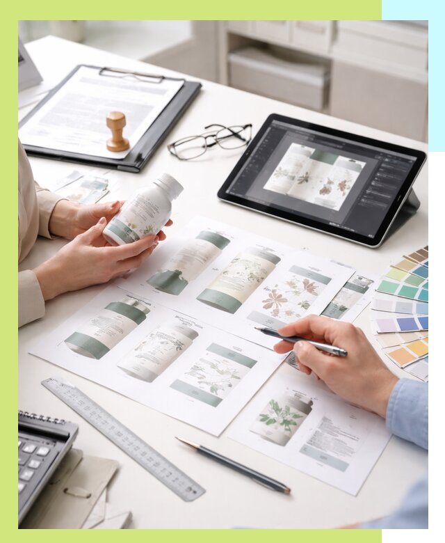 Профессиональная разработка дизайна и текста этикетки продукции в Климовске