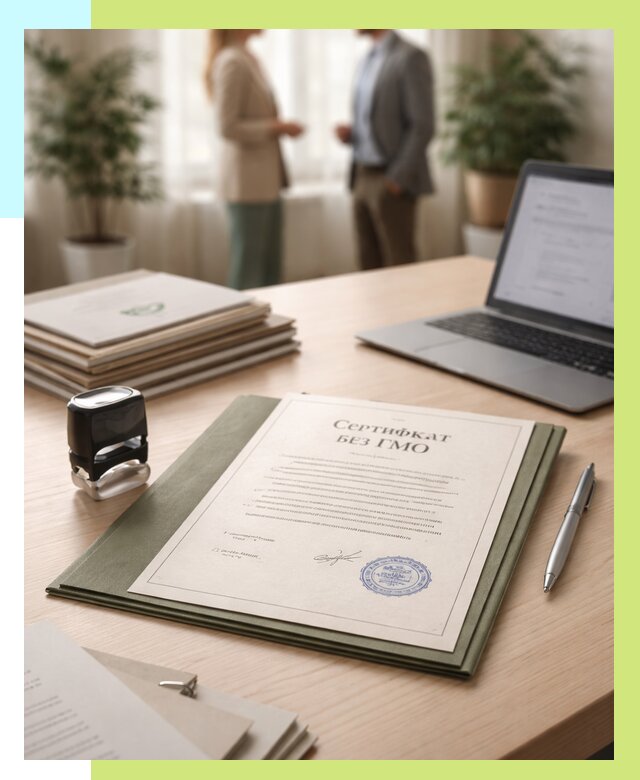 Сертификат без ГМО в Климовске от 7596 р. оформить срочно Алешин-Клс